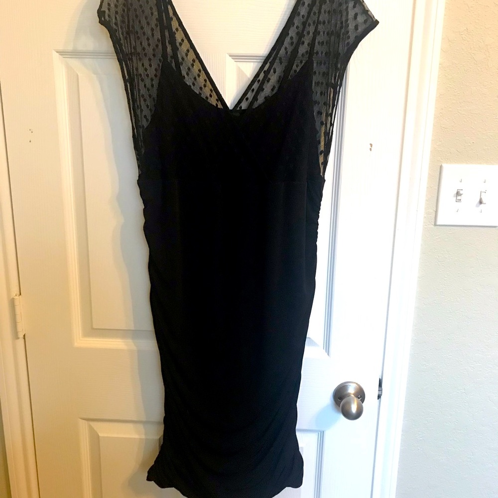 Torrid polka dot black bodycon dress